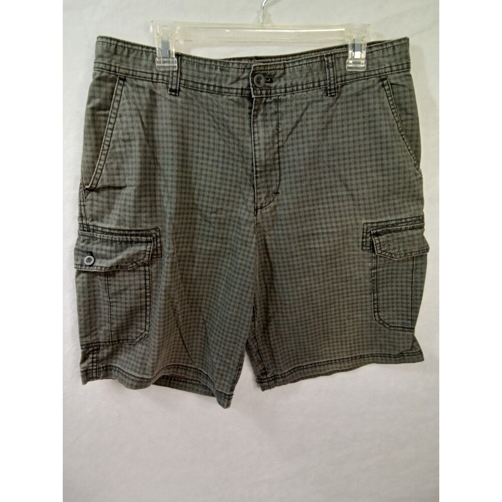 Izod‎ Mens 34" Cargo Shorts Green Black